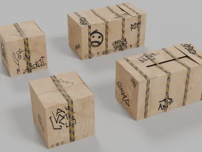 Supply and Environment Props Kit Low-poly 3D model