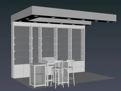 Concession stand kiosk shop 3D model