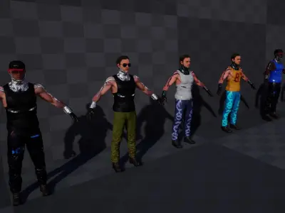 cyberpunk male A  Low-poly 3D model