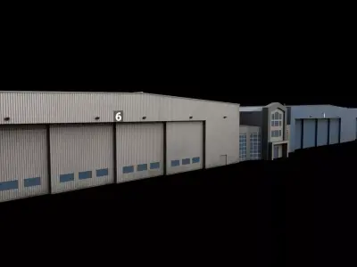 3D Building Low Poly warehouse Low-poly 3D model