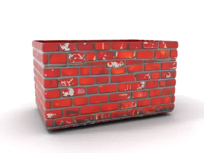 Worn Brick Wall model pack Low-poly 3D model