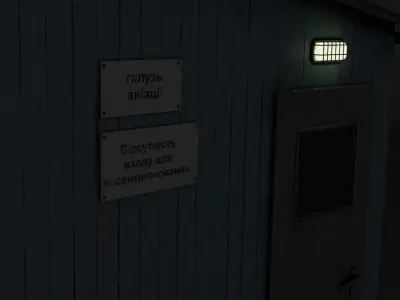 Forest Hut Blue Low-poly 3D model