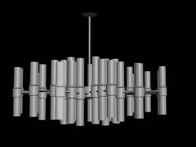 chandelier modern made of metal rods 3D model