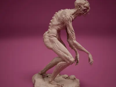 Spawn of the Abyss - The Emaciated Lurker - Creatures STL 3D print model