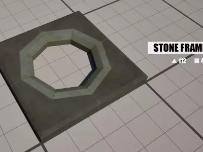 Stone Frame V1 Low-poly 3D model
