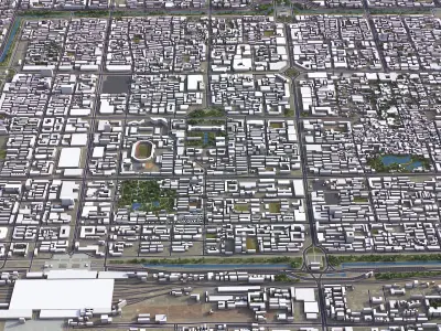 Xian - city Low-poly 3D model