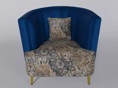 Velvet sofa chair 3D model