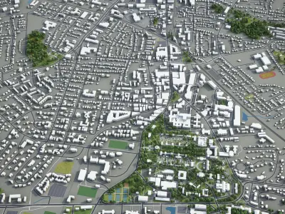 Charlottesville  Low-poly 3D model