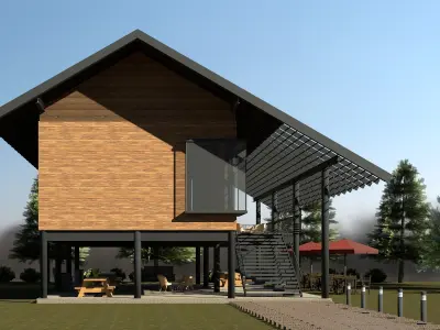 Tropical cafe 3D model