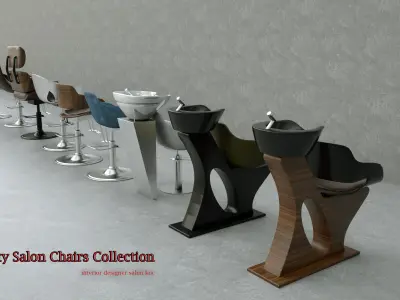 Beauty Salon Chairs  3d model Collection 3D model