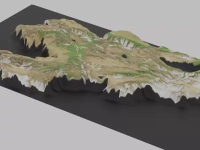 Kyrgyzstan Map Country Low-poly 3D model