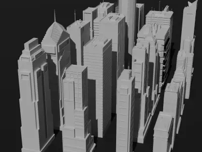 City Building Kitbash Pack 3D model