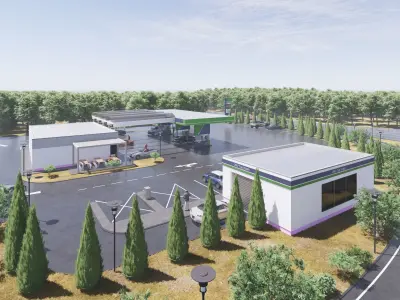 Gas station 3D model