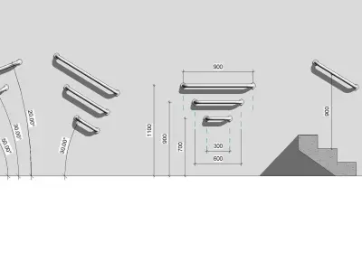 Revit Grap Bar Towel Rail Wall Based Family 3D model