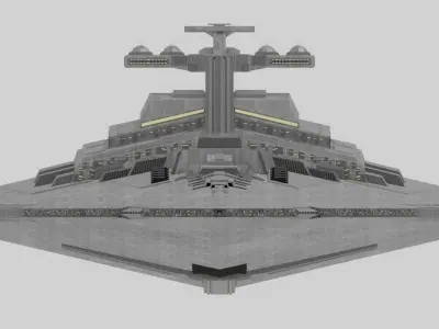  Redesign Praetor class star battlecruiser Low-poly 3D model