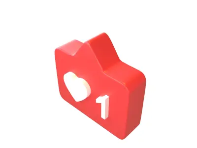 Socail Media Like v2 001 Low-poly 3D model