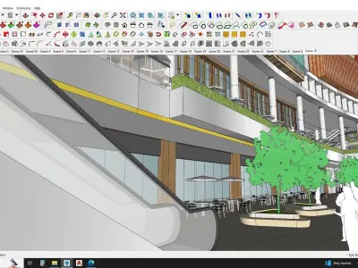 Sketchup Shopping mall with apartments  3D model