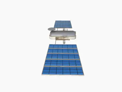 Satellite I07 Dirty Blue - SciFi Space Design Low-poly 3D model