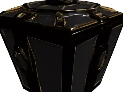 Ornate SciFi Fantasy Treasure Chest Low-poly 3D model