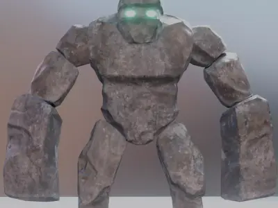 Giant Stone Free low-poly 3D model