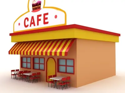 Cartoon Cafe  3D model