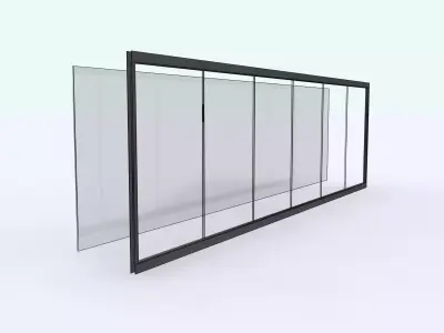 Window glass sliding door Free 3D model
