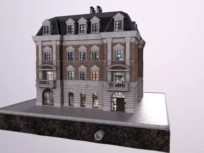 City Street House bilding Low-poly 3D model