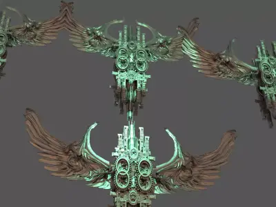 Holy Trinity Floating Chariot gears 2 Sculpture 3D model