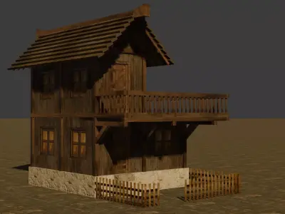 Medieval house seven 18 Low-poly 3D model
