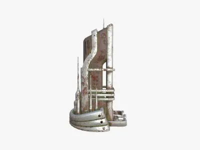 SciFi Building A10 Abandoned - Sci Fi Exterior Design Low-poly 3D model