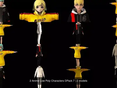 2 Anime Low Poly Characters DPack 7