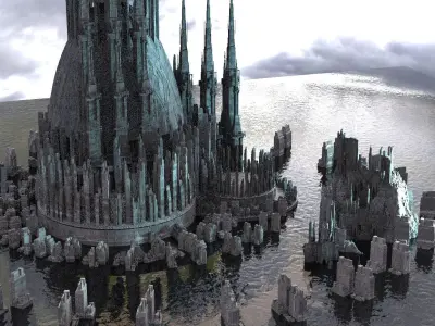 Sci fi ancient Structures 3 winter Kit bash 3D model