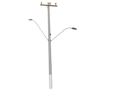 Concrete Lamp Post - Light Pole - Light Post - Street Light 41 3D model