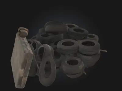 Tire Pile  Gritty Detail for Industrial and Urban Scenes 3D model