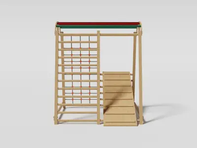 Playground Wooden Climber Low-poly 3D model