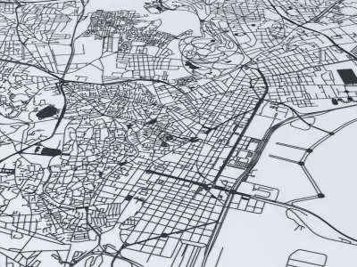 Tunis Road Network and Streets 3D model