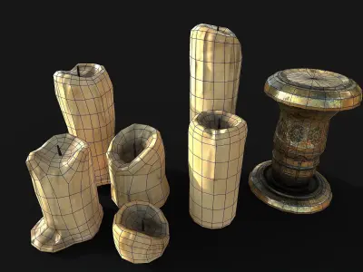 Free Candle Collection Free low-poly 3D model