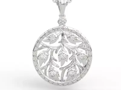 Stunning Victorian Filigree Diamond Pendant 3D print model