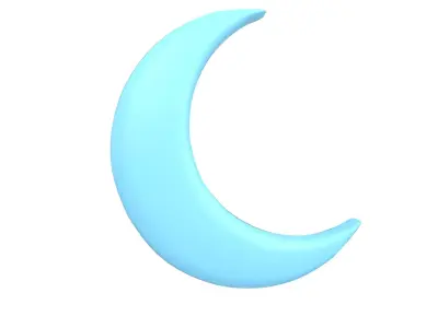 Cartoon Moon v1 004 Low-poly 3D model