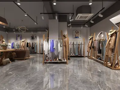 Boutique - Girls and women clothing store 3D model