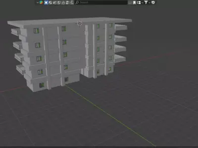 apartment building whit interior  3D model