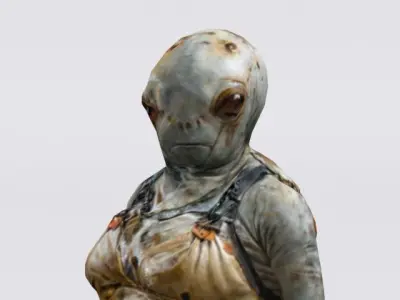 Alien explorer Low-poly 3D model