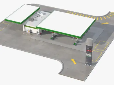  Large Filling Station Green 