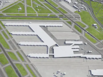 Louisville Airport Low-poly 3D model