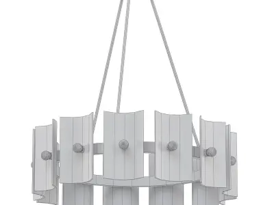 Sadless modern chandelier with brass and clear glass 3D model