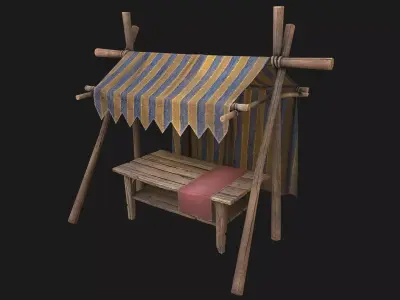 Fair Tent Market Low-poly 3D model