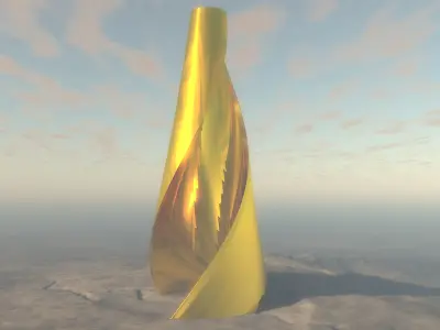 Weird Gold Tower 3D model
