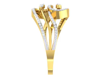 Light Weight Gold Diamond Rings-R-4121 3D print model