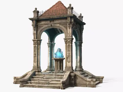 Abandoned Fantastic Rotunda Low-poly 3D model