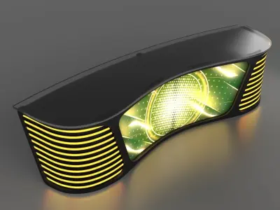 Studio news desk 3D model